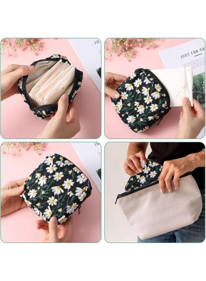 LYNLYN 2PCS Embroidery Storage Pouches, Soft Cotton Zipper Bags for Personal Essentials, Portable Organizer for Women and Teen Girls - Image 3
